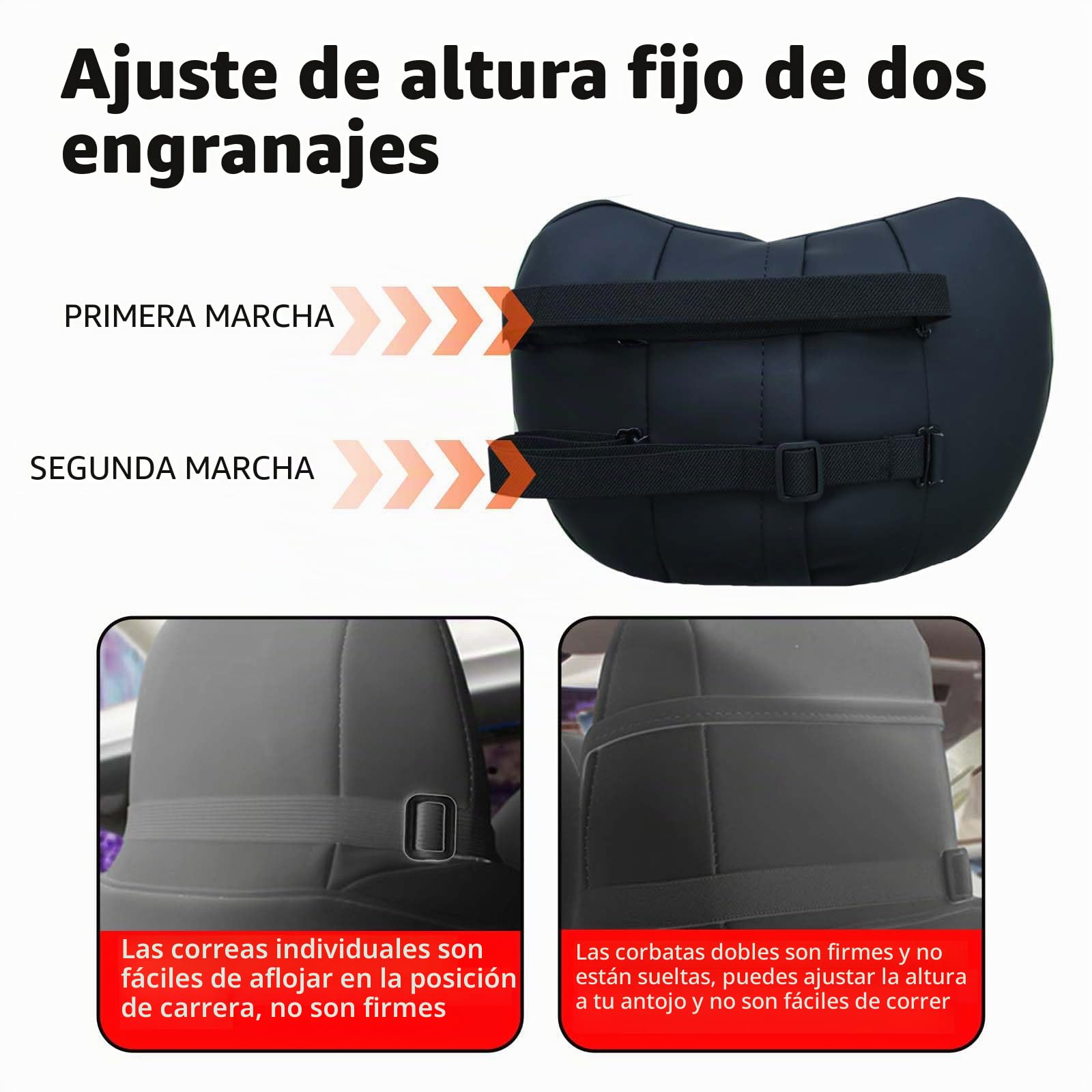 Almohada para Reposacabezas de Asiento, Cojín de Apoyo para el Cuello Piel de Napa Auténtica Negro Almohada para el Cuello, Almohada para reposacabezas de Coche