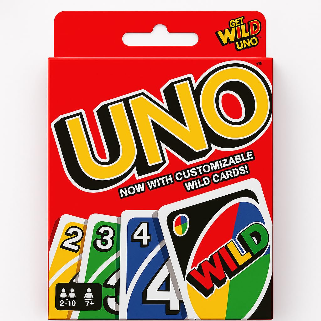 Classic UNO Card Game – Color & Number Matching Fun for Kids & Families | Includes Customizable Wild Cards & Special Action Cards | Gift for Ages 7+ | 2–10 Players