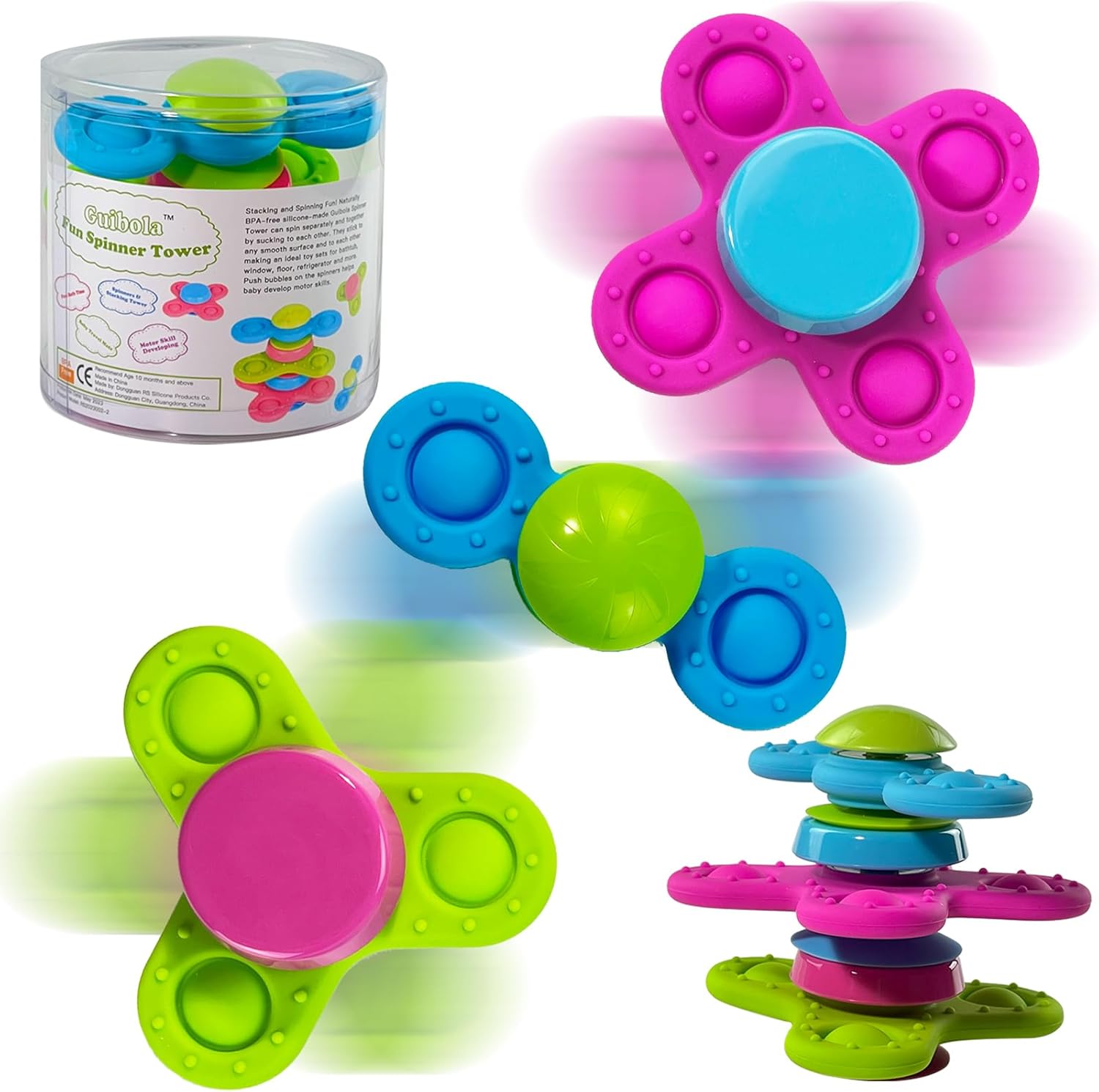Guibola Suction Cup Spinners Toys for Toddlers 13 Pack of 3 Bath Toys for 1 2 Year Old Boys