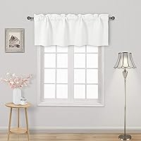 Vista 83 de DWCN Cenefa opaca para cocina, con bolsillo para barra, cortinas para ventana, sala de estar/sótano, 52 x 18 pulgadas de largo, 1 panel, azul oscuro