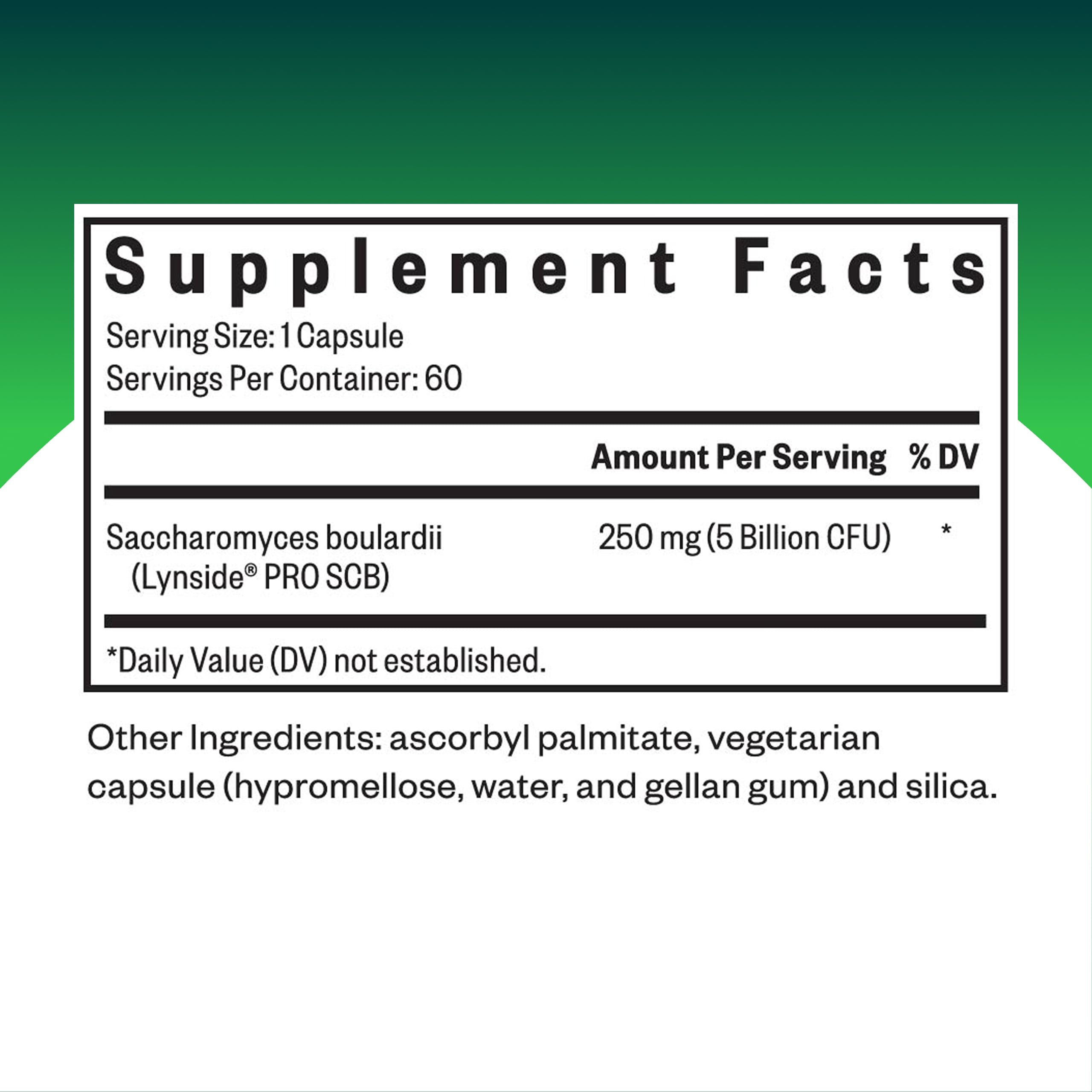 Saccharomyces Boulardii, 250mg - 60 vcaps