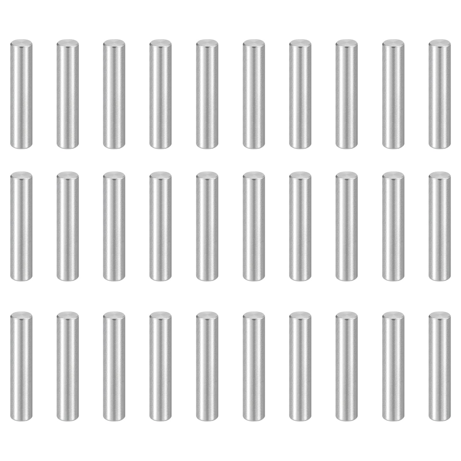 sourcing map Lot de 50 chevilles cylindriques M6 (6 mm) x 30 mm en acier inoxydable 304 pour appareils métalliques, meubles en bois, installation à faire soi-même, argent