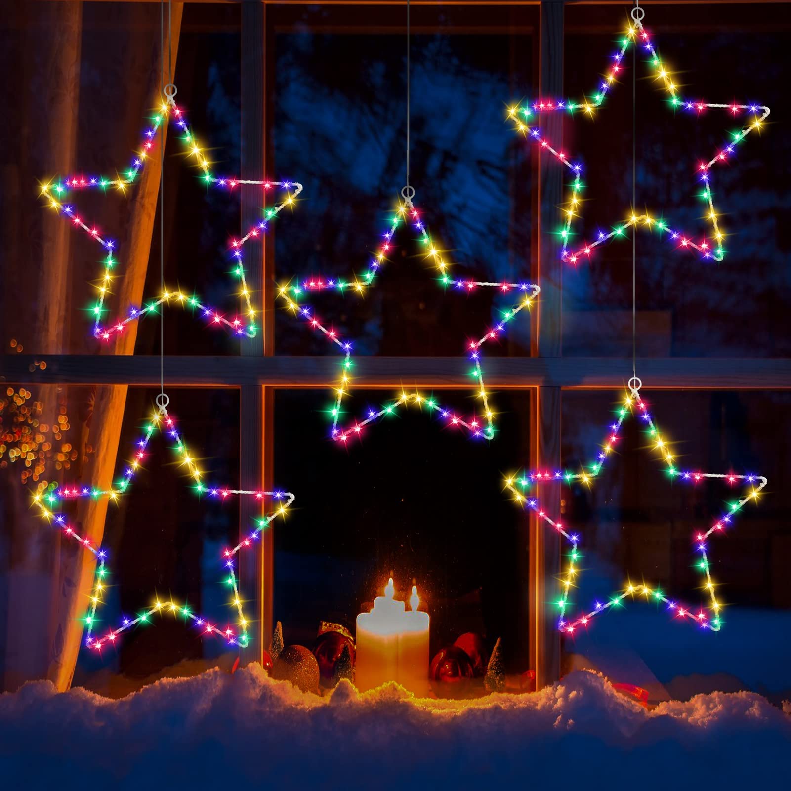 Buy Litake Christmas Window Star Lights, 5 Pack Battery Operated