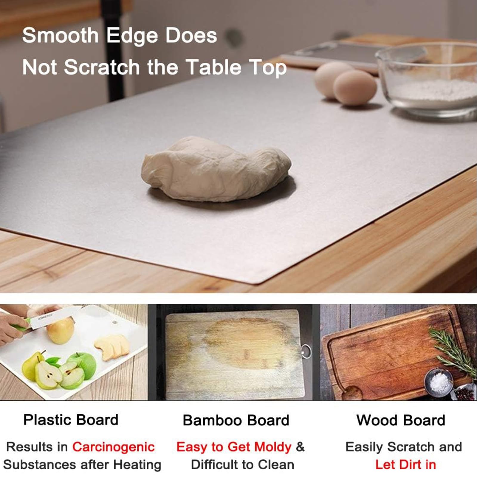 Tabla de cortar de acero inoxidable 30 x 40 cm, Tabla de cortar de acero inoxidable 304 para amasar, tablas de cortar de metal con borde de parada para amasar, para cocina, restaurante