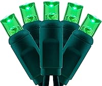 Vista 18 de YULETIME Luces de Navidad de gran angular de una pieza de color blanco cálido, 140 unidades, 48 pies, 2 juegos de 70 LED de 24 pies de alto