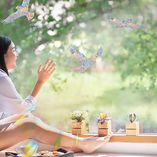 Miniatura 2 de Eagle - Adhesivos anticolisión para ventana, recordatorio de vidrio, evita golpes de pájaros para ventanas y puertas de vidrio, 24 piezas