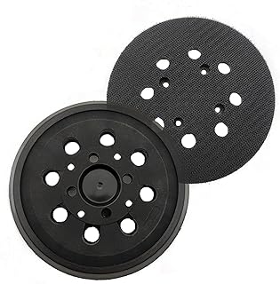 GIONAR Disco de lijado de 125 mm con 8 agujeros y 4 ojos, placa de lijado de poliuretano para lijadora orbital Bosch PEX 300/400 AE Poweka, en carpintería garaje o entornos industriales, color negro