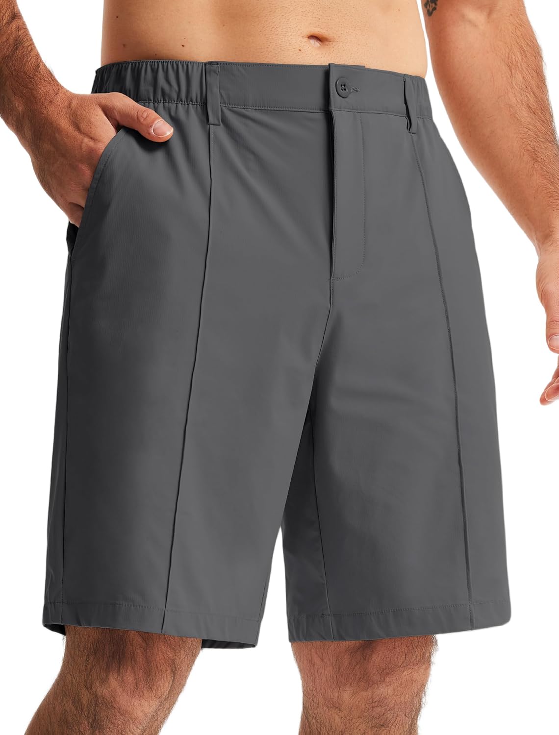 Libin Men's Casual Golf Shorts 9 Inch Inseam Elastic Waist Quick Dry Lightweight Stretch Summer Shorts Work Dress Travel