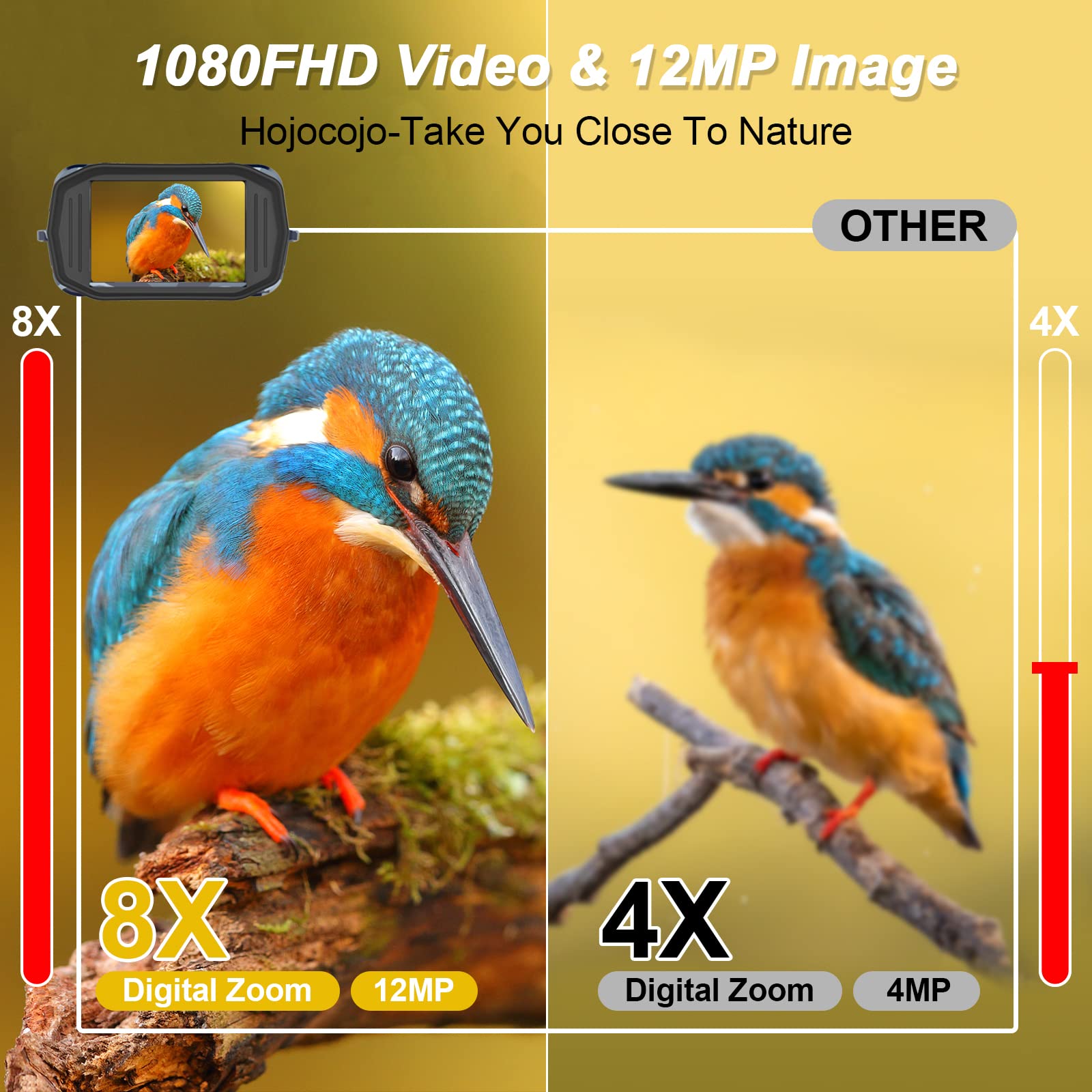 Binocolo Visione Notturna,Hojocojo Visore Notturno Digitale Infrarossi con LCD TFT 2,4" di Portatafino a 300m,Militare Binocolo Notturno con Registrazione di HD Foto e Video per la Caccia Campeggio