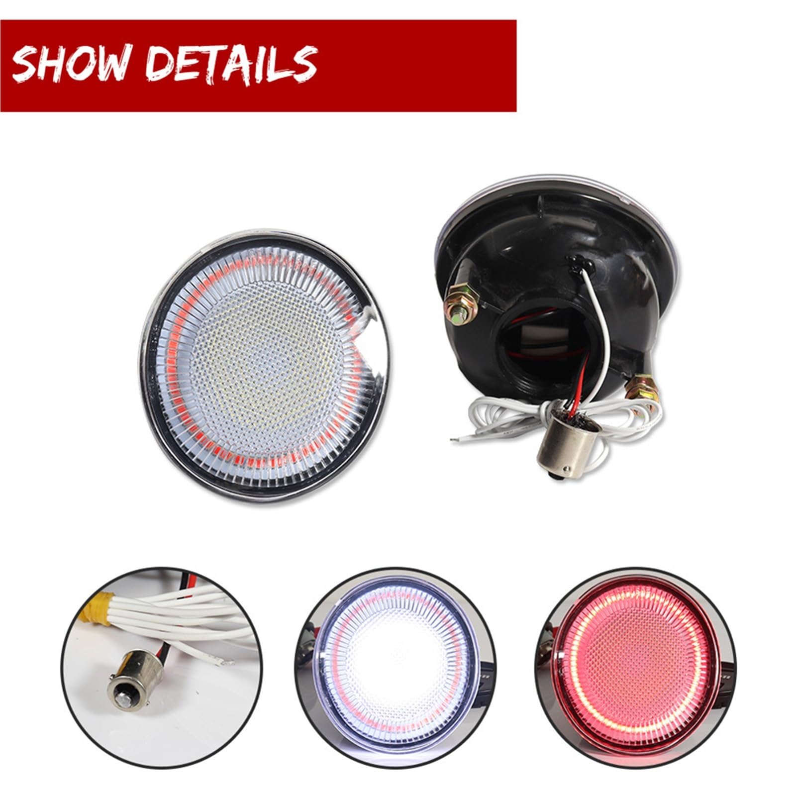 MMLLAOSW Car Red LED Rear Bumper Reflectors Tail Lights Rear Fog Lights W/White Backup Reverse Lights Compatible With VW 1998-2005(Smoked lens)