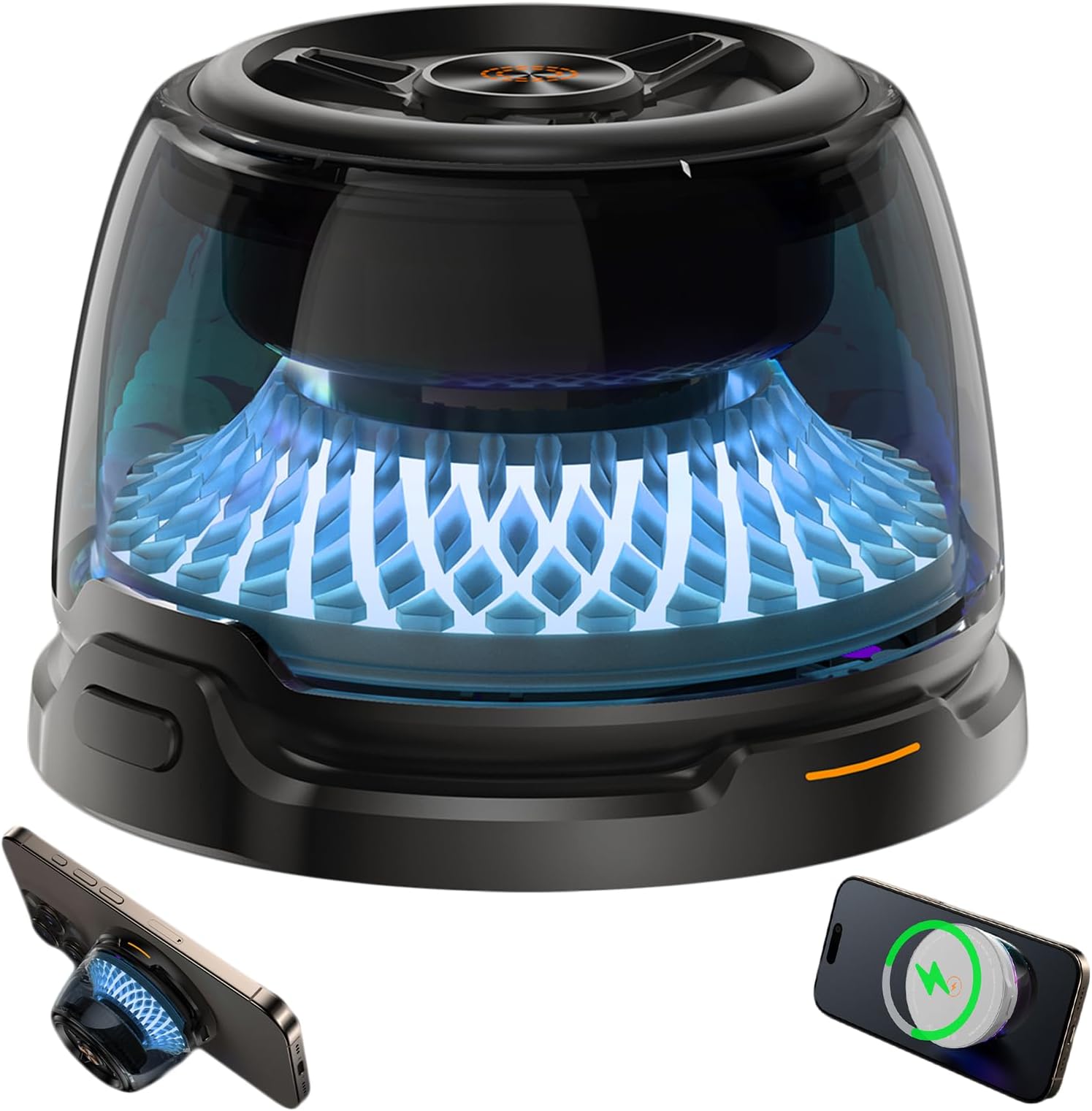 ワイヤレス充電器 充電器 マグネット式ワイヤレス充電器 超軽量86g ポケットサイズ スマホスタンド機能付き 幅広い互換性 (ブラック)