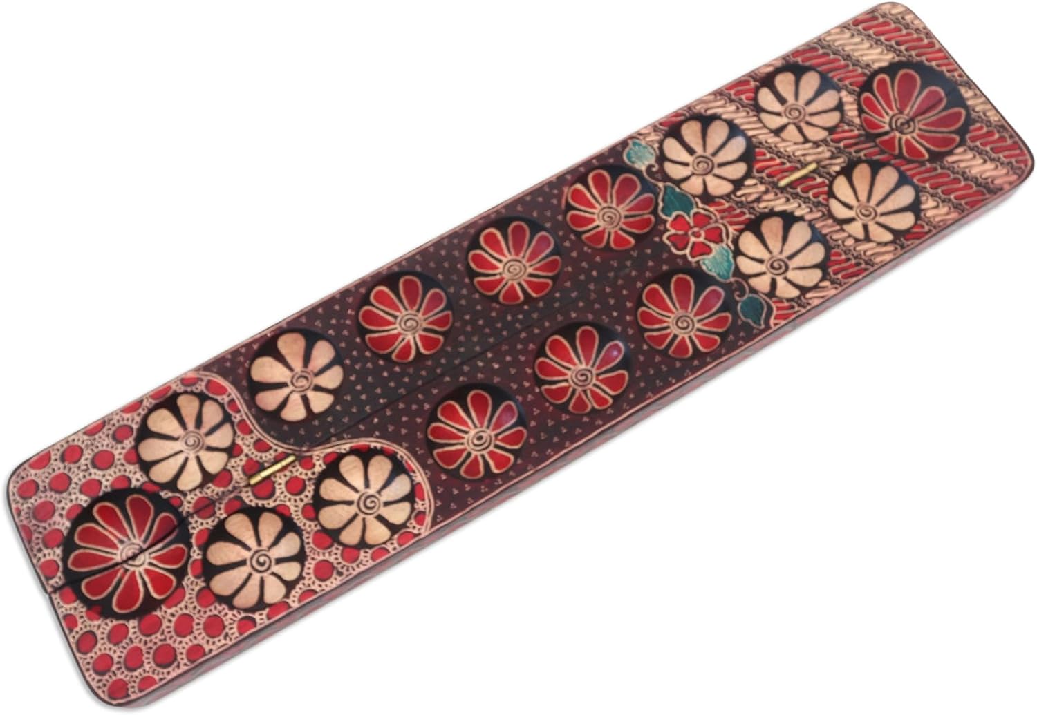 NOVICA Red Stone Wood Batik Other Games Wooden Games from Indonesia 'Red Discernment Spirit'
