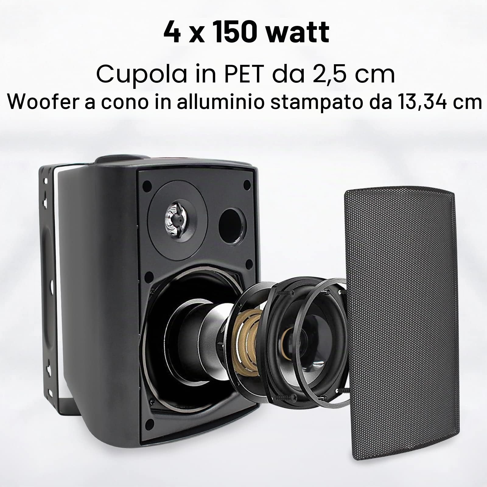STUDIOFINIX Altoparlanti 5,25 pollici 600 watt Bluetooth per interni ed esterni