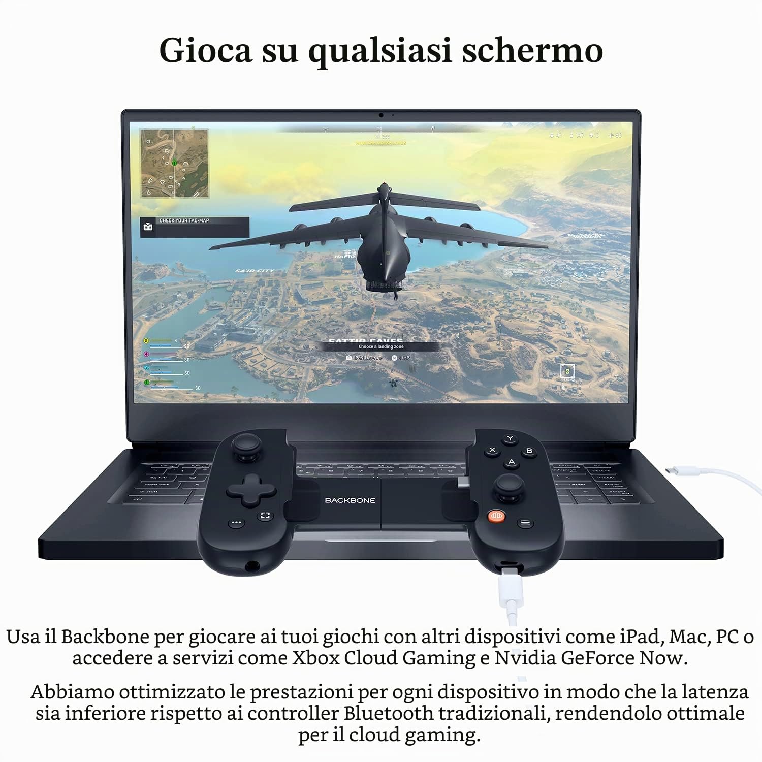 BACKBONE One Mobile Gaming Controller per Android e iPhone 15 Series (USB-C) - Trasforma Il Tuo Telefono in Una Console di Gioco - Gioca con Playstation, Xbox, Roblox, Call of Duty, Minecraft e Altro