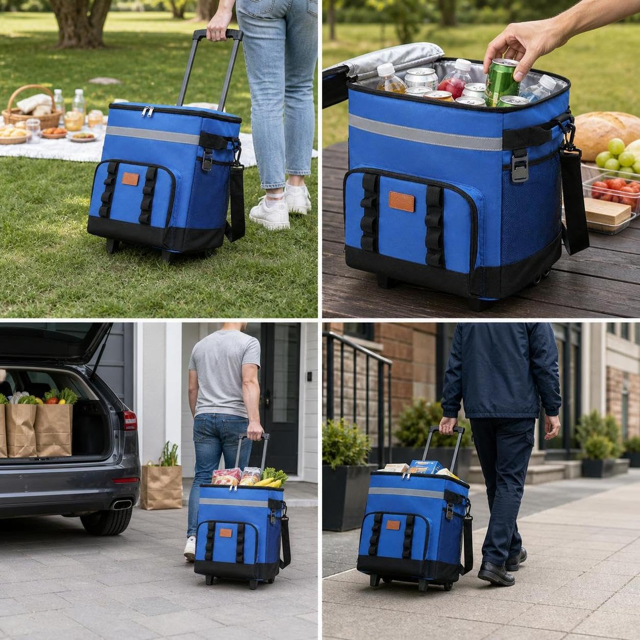 Sac Isotherme Portable roulettes | thermique efficace - composants métal & plastique - idéal activités plein air - pour camping - pour extérieur