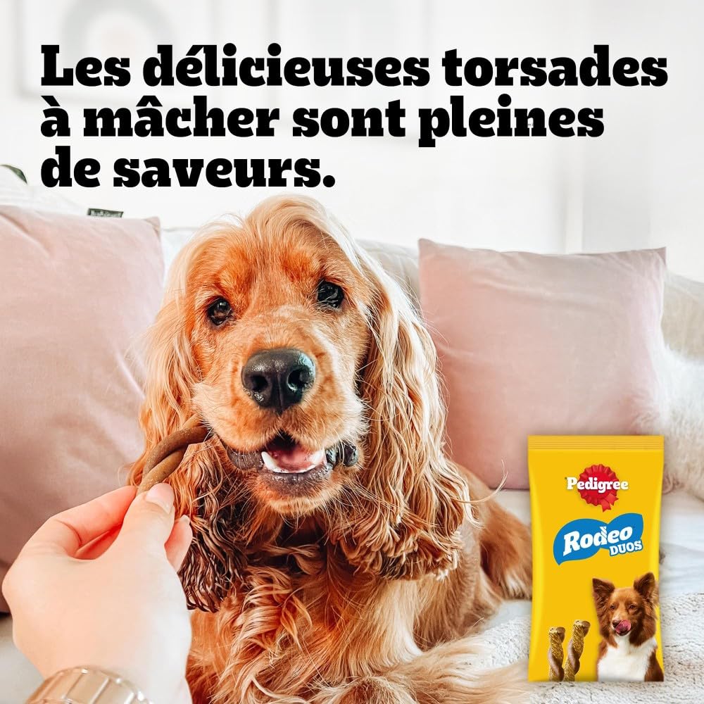 Pedigree Rodeo Duos 7 Torsades au Bœuf et au Fromage friandises pour Chien (Pack de 10)