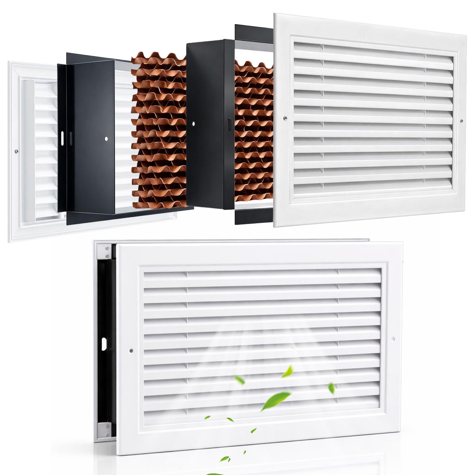 Photo 1 of Otoolling 14"x8" Return Air Pathway Vent Kit, 95% Sound & Light Blocking, 5-piece Wall Transfer Grille with Acoustic Baffle, 3-6" Sidewall Fit, Bedroom Home Theater Office