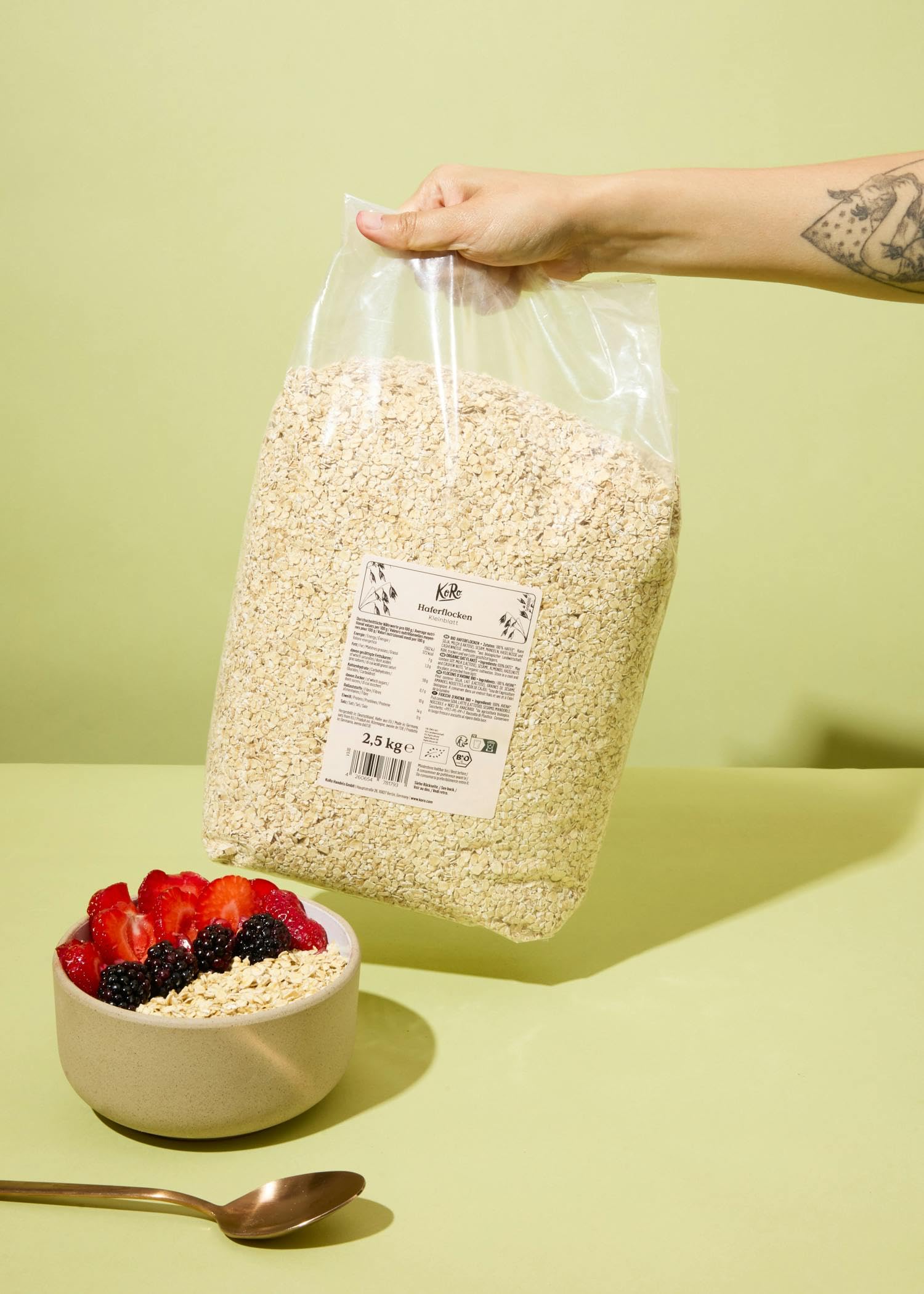 KoRo - Flocons d'avoine petits bio - 4 x 2,5 kg