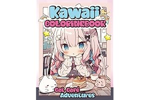 Gacha Life Coloring Book: Kawaii Cat Cafe Adventure Coloring Pages For Kids