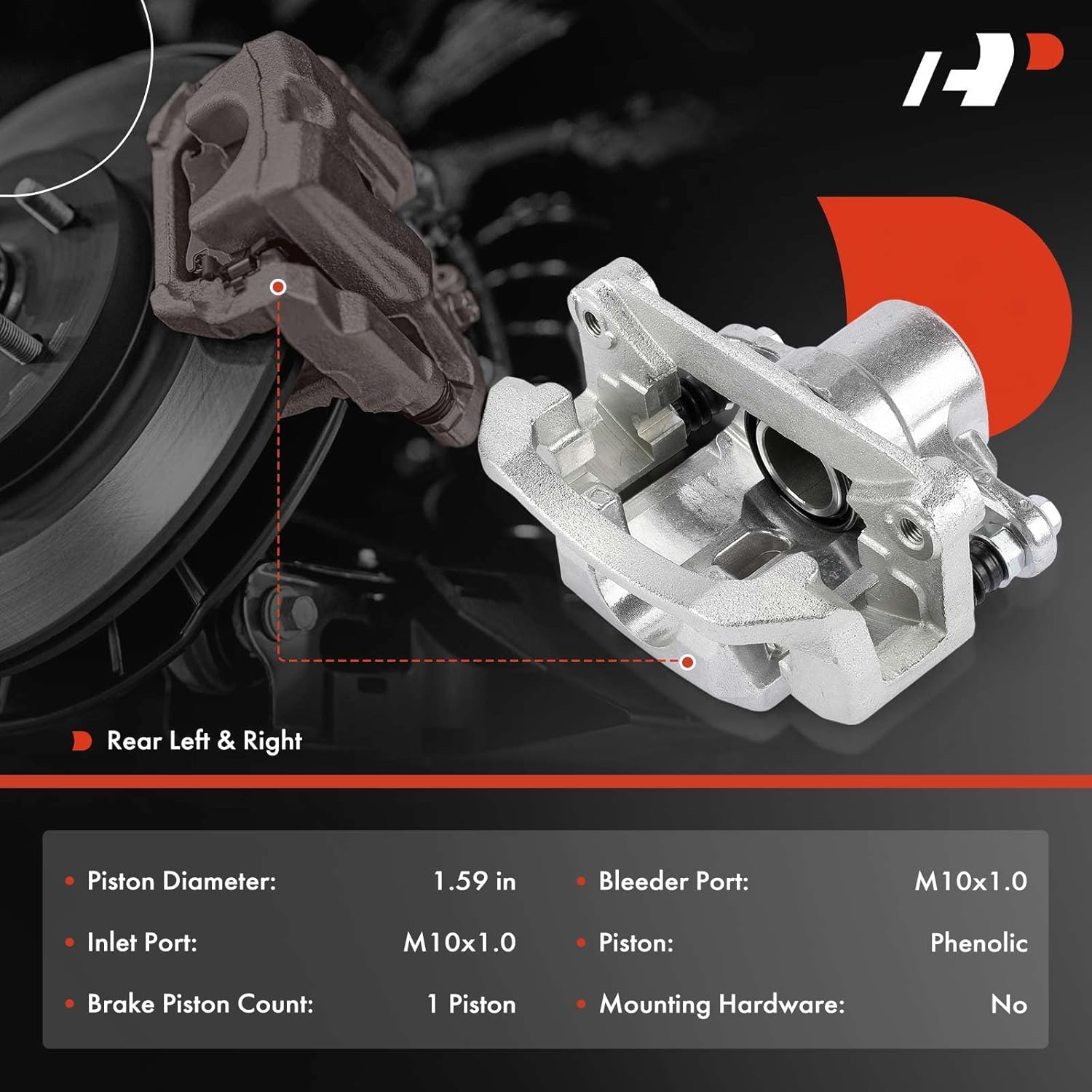 A-Premium Disc Brake Caliper Assembly with Bracket Compatible with Scion FR-S 2013-2016 & Subaru BRZ 2013-2020 & Toyota 86 2017-2020 - Rear Driver and Passenger Side