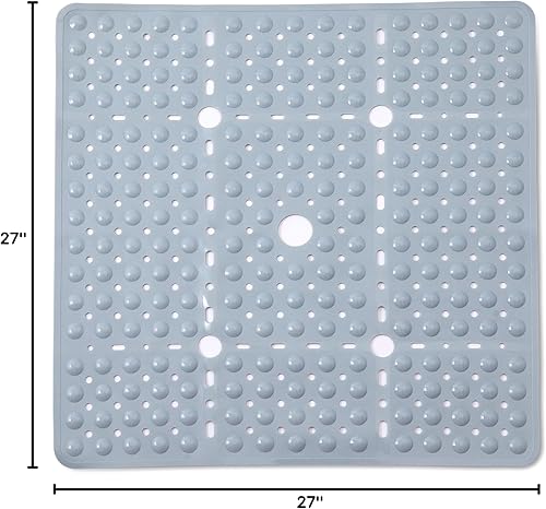 Miniatura 7 de ENKOSI Tapete de ducha cuadrado grande  Tapete de ducha antideslizante para duchas de baño  Tapete de baño cuadrado antideslizante para superficies