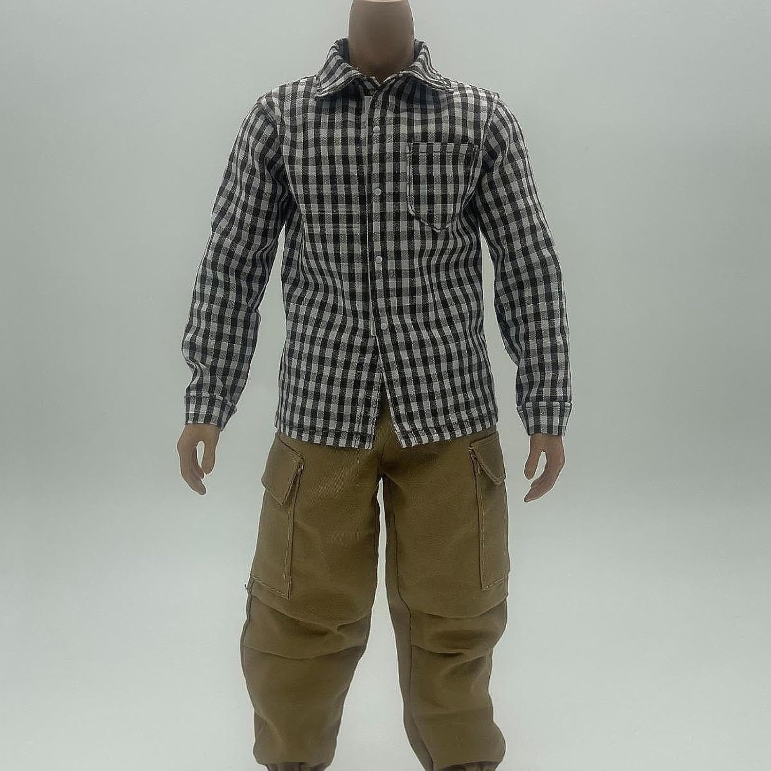 1:6 Scale Action Figure Clothes Plaid Shirt Trousers for 12 Inch Male Dolls