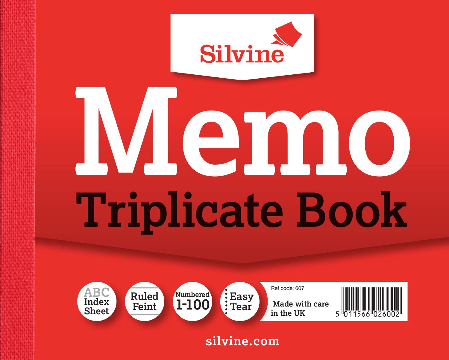 Triplicate Memo Book - Numbered 1-100 with Index Sheet (102 x 127mm)