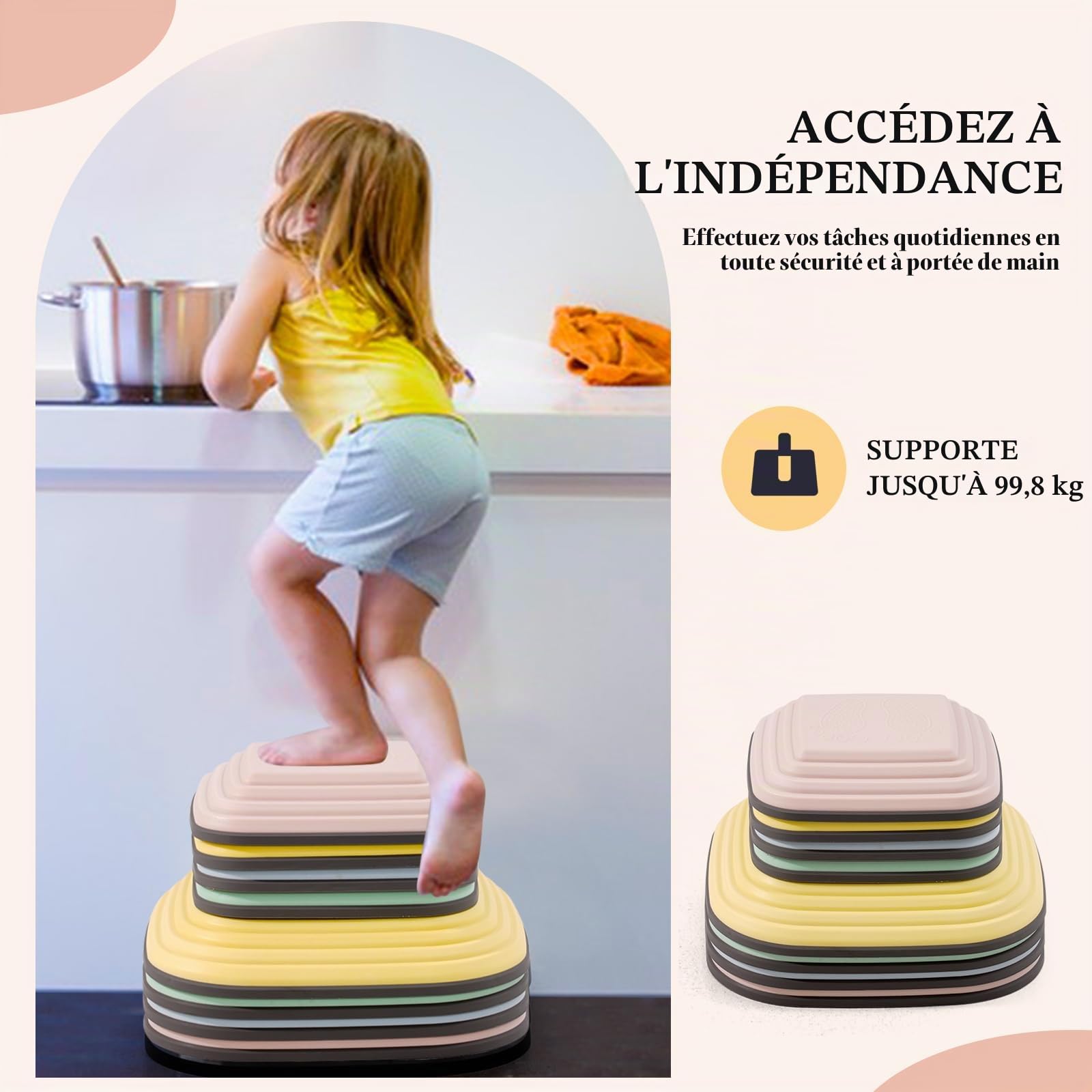 8 PCS D'équilibre pour Enfants,Antidérapant Stepping Stones Sensorielles Intérieur & Extérieur,Favorise l'Équilibre,la Coordination et la Force,Parcours de Motricité pour les Enfants Âgés 3-8