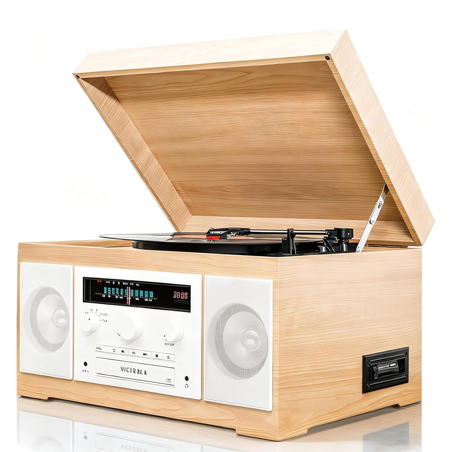 Lettore CD portatile con cassetta e radio AM/FM, uscita audio/ingresso, design compatto per uso domestico e ufficio, goditi la musica ovunque