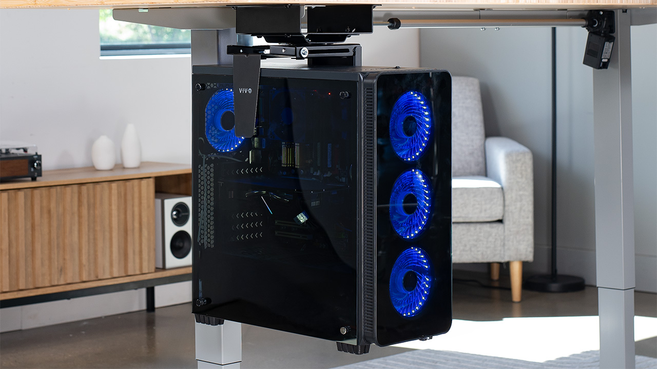 VIVO Soporte Espaciador Bajo Escritorio para Montajes de CPU MOUNT-PCSB1, Separación de 2.1 pulgadas, Solo Soporte miniatura 7