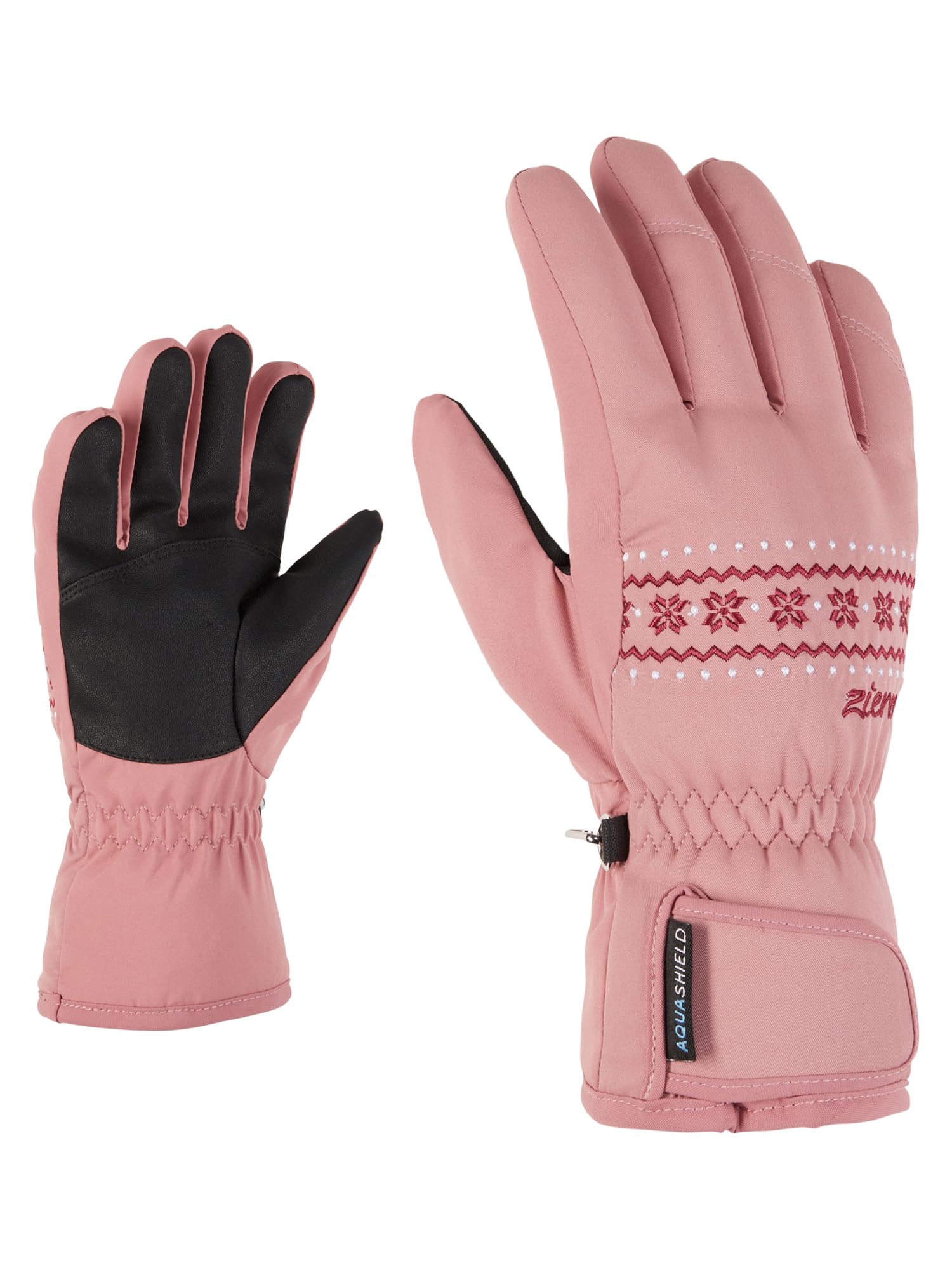 Ziener Children's LAILLA Ski Gloves/Winter Sports | Waterproof, PFC Free, Rose Blossom, 3.5
