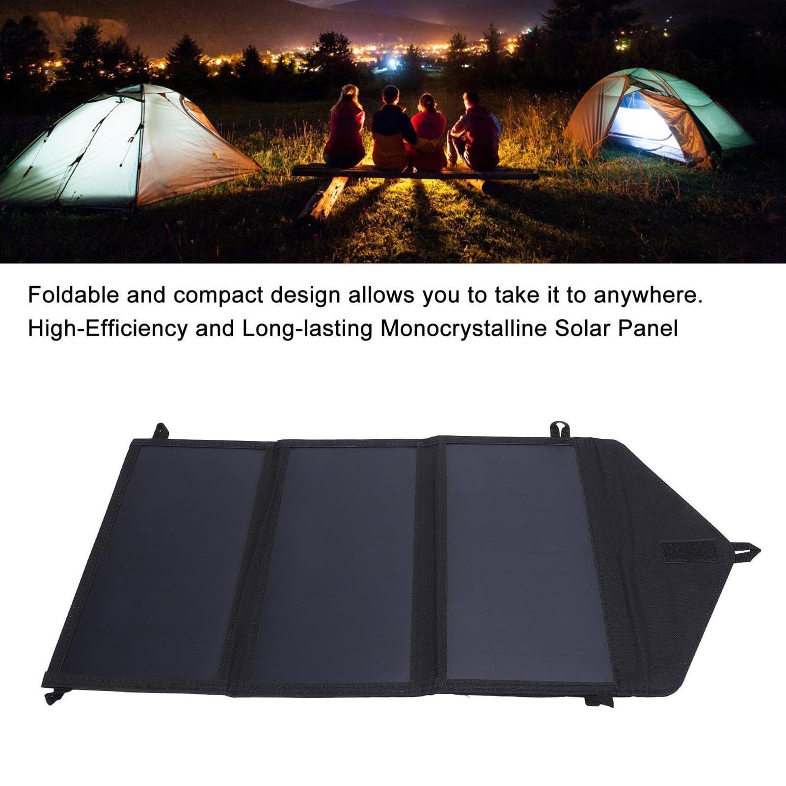 Cargador Solar Plegable, Kit de Panel Solar portátil Panel de generador de