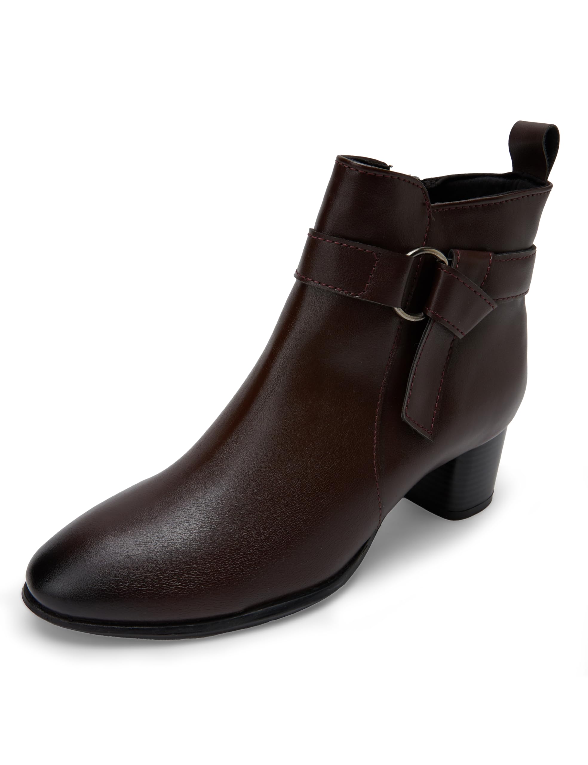 Women Elegant Ankle Boot with Buckle Detail and Side Zipper-image-17