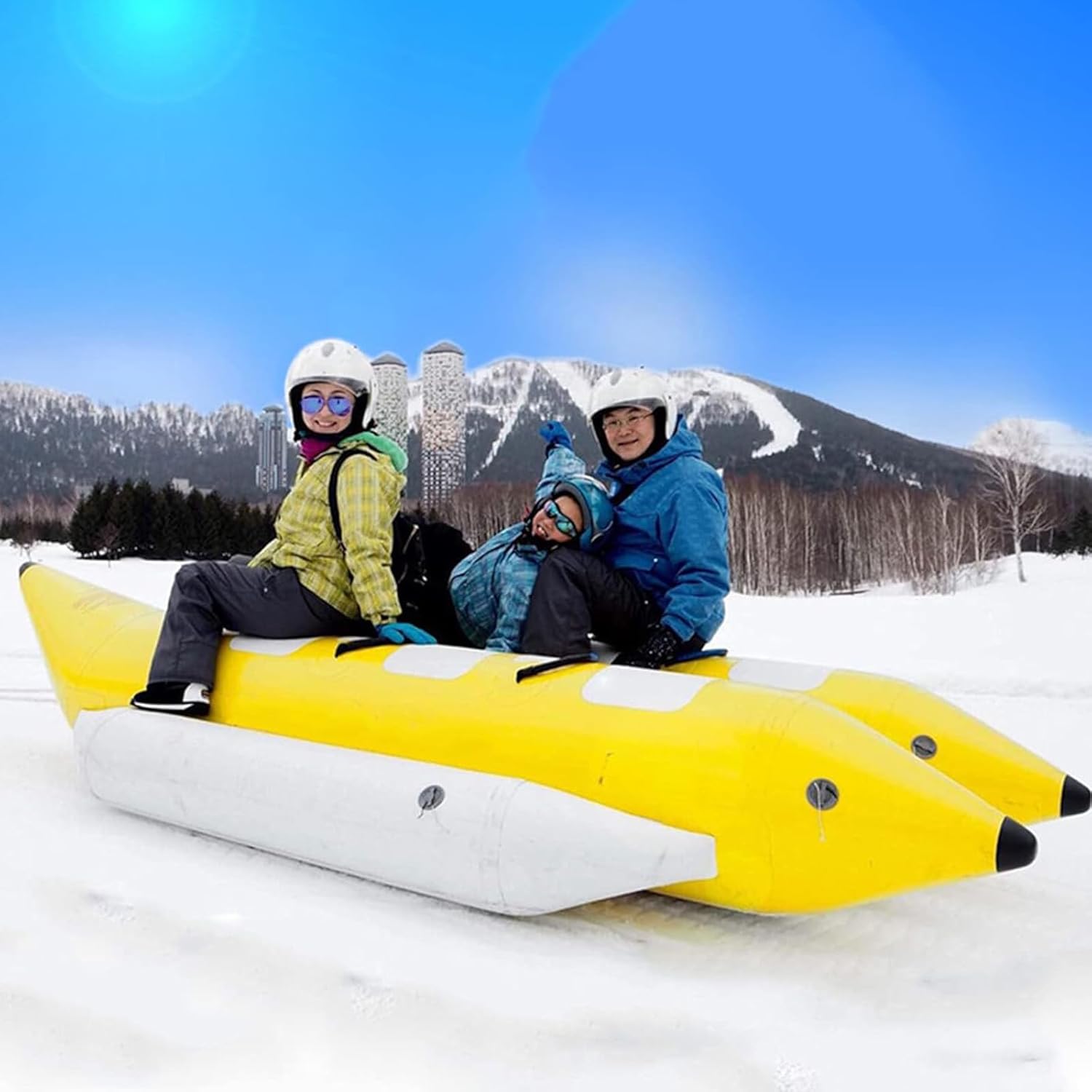 Inflatable Banana Boat, Motorboat Towing Banana Boat, Sea Surfing and Flying Fish, Suitable for Adults and Children to Play in The Water, Kayaking,10 People