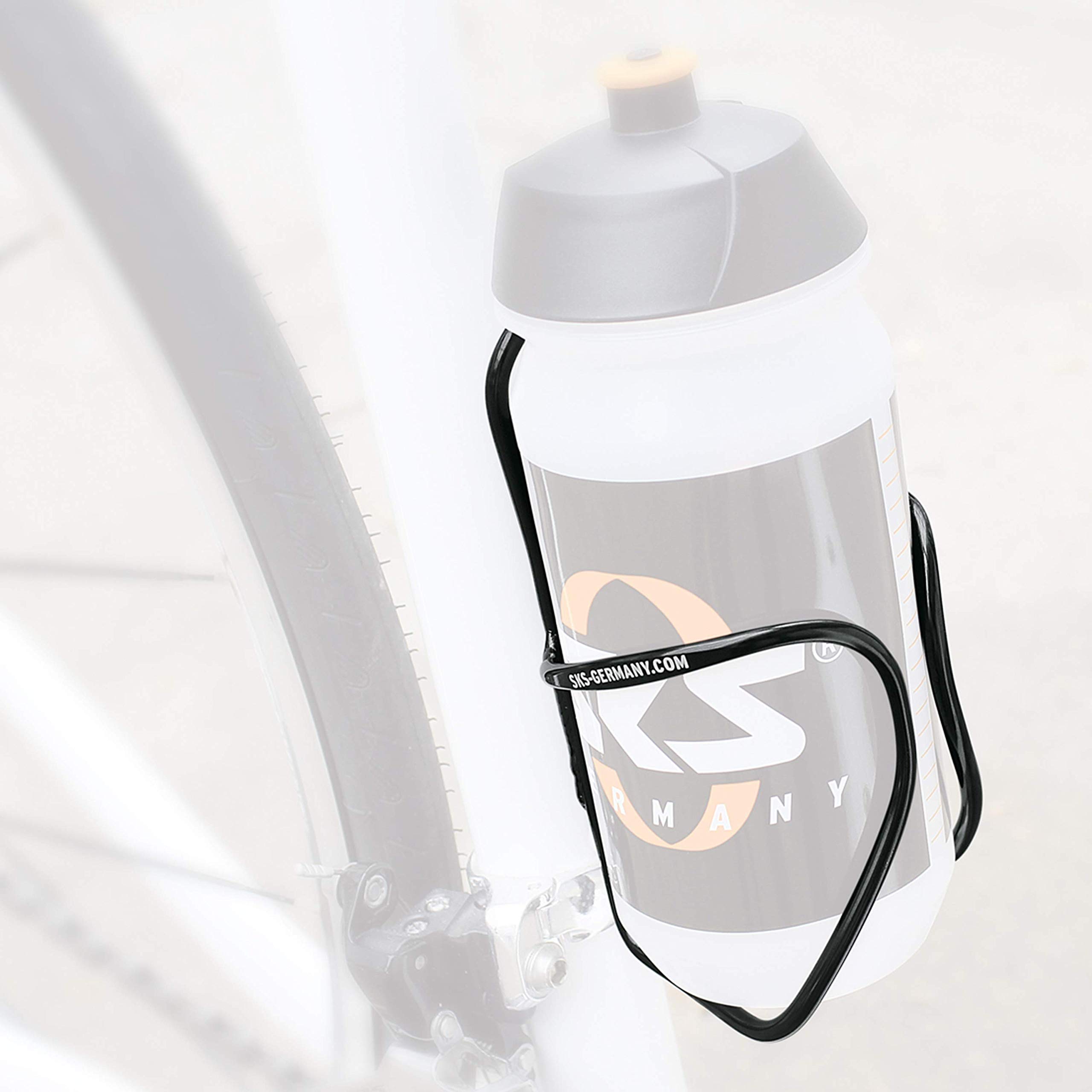 SKS GERMANY WIRECAGE Porte-bidon en Aluminium, Accessoire pour vélo (Porte- bidon de Construction légère, avec Maintien sûr de la Bouteille, Porte-bidon au Design élégant), Noir SKS GERMANY WIRECAGE Porte-bidon en Aluminium, Accessoire pour vélo (Porte- bidon de Construction légère, avec Maintien sûr de la Bouteille, Porte-bidon au Design élégant), Noir
