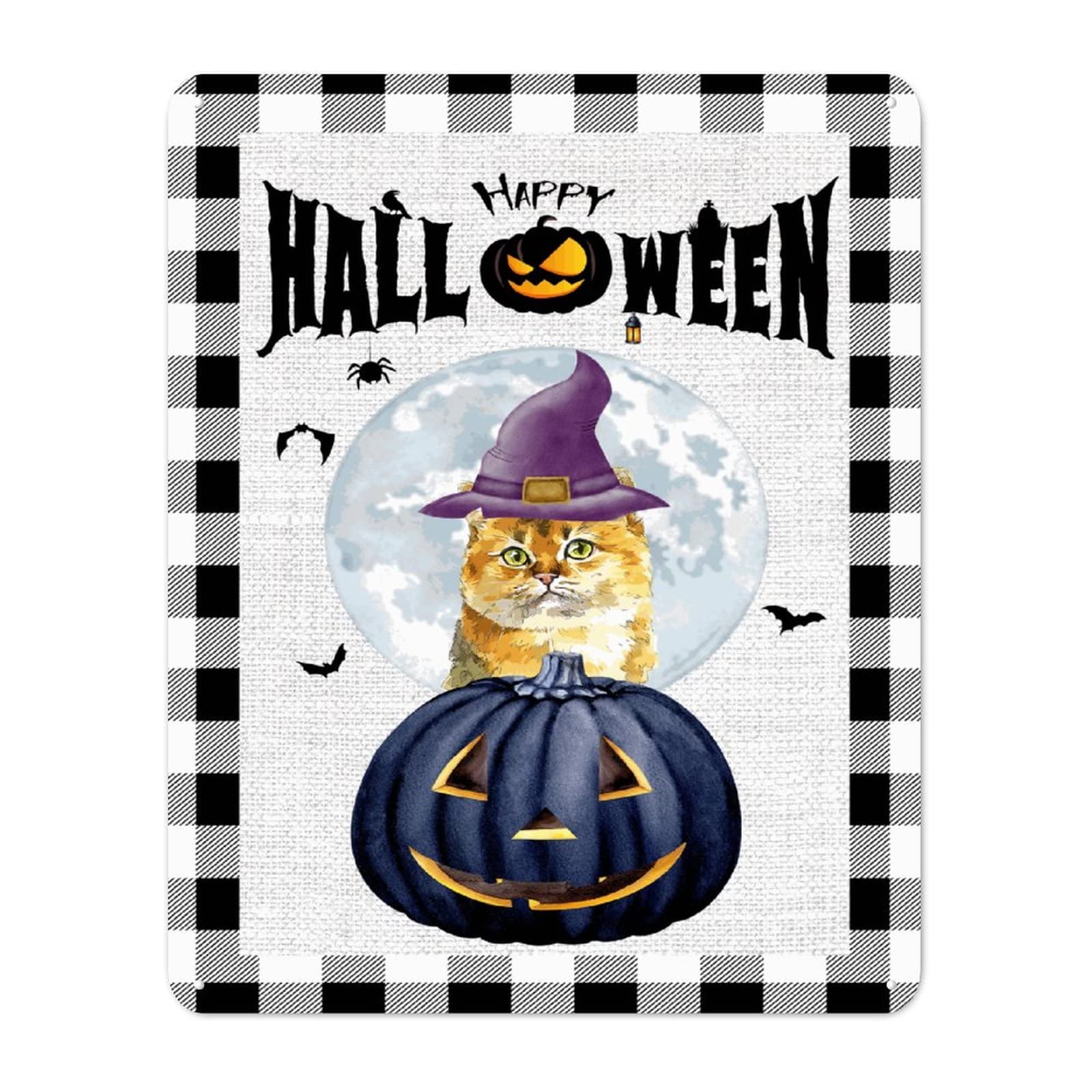 Plaque en étain Happy Halloween décoration murale métal pour pub