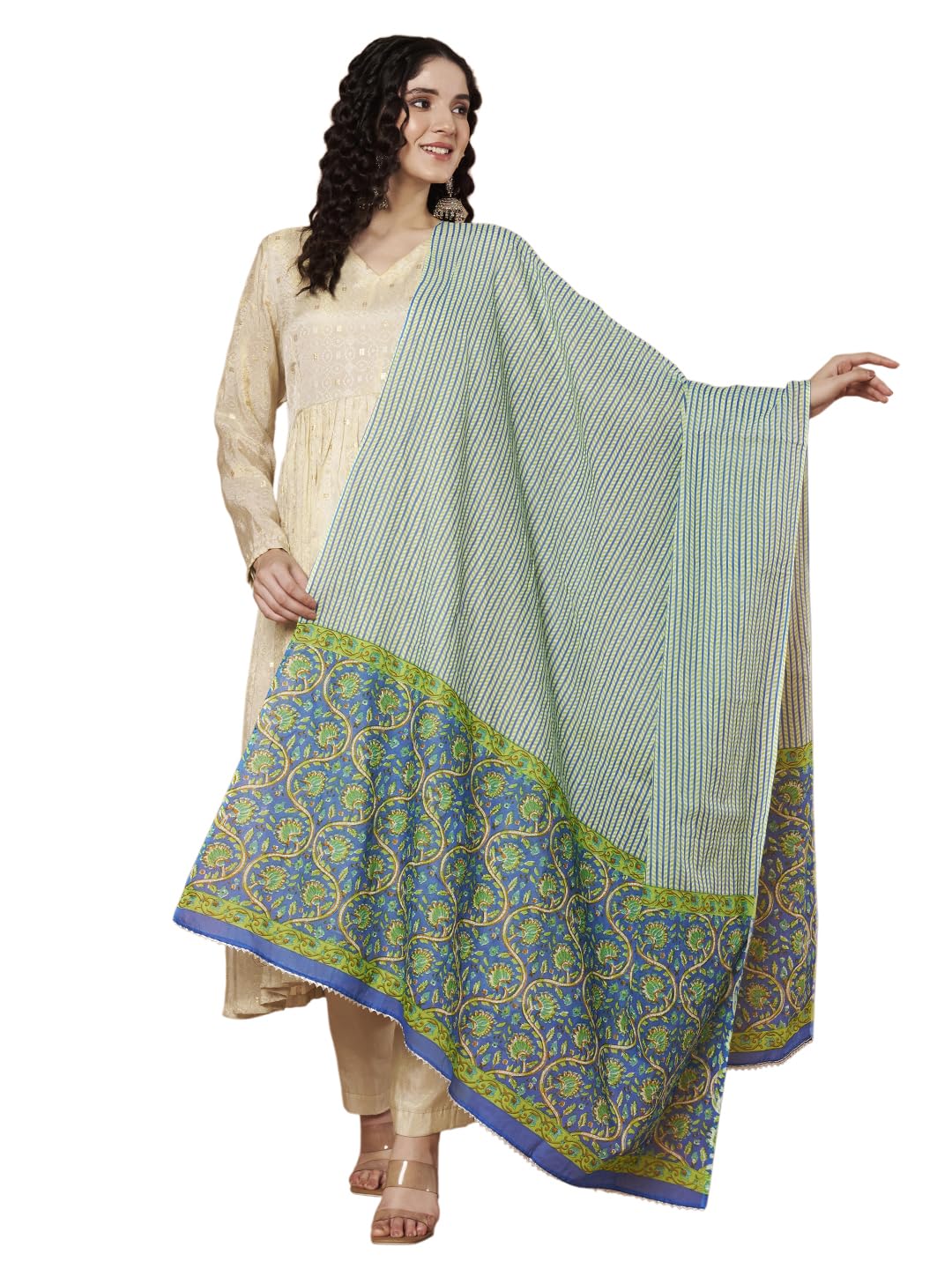 akshadeep Women’s Pure Cotton Jaipuri Printed Dupatta Collection | 2.20 Meter Lightweight Cotton Dupatta with Tassels | Traditional Block Print Design for Women & Girls-picture-21