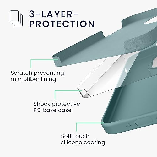 Miniatura 4 de kwmobile Funda para iPhone 14 - Funda delgada de silicona TPU suave - Funciona con carga inalámbrica - Arctic Night