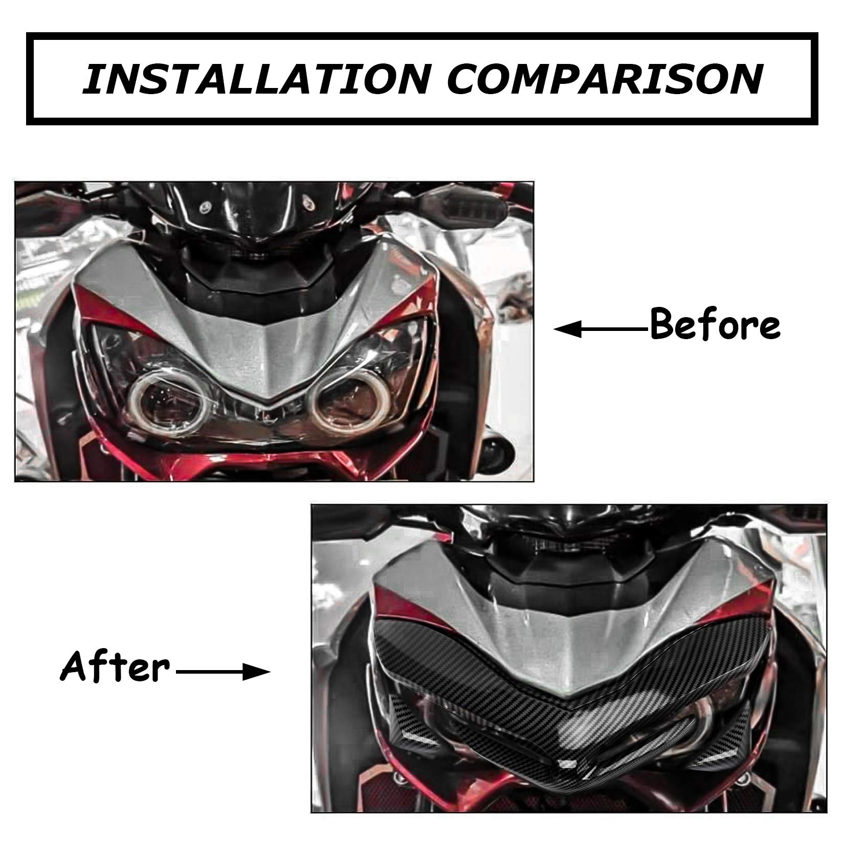 PSLER® Masque de Nez de Carénage Avant de Moto pour Z900 2017-2019 (Carbone)