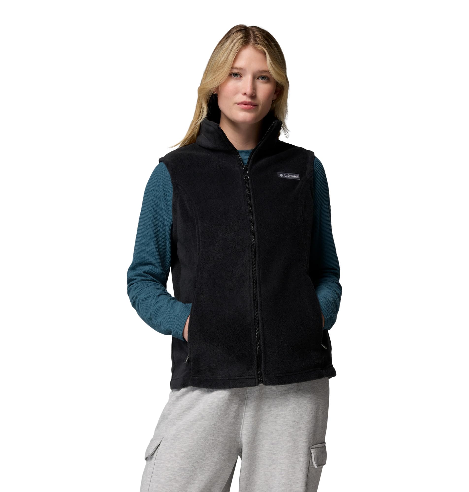 Columbia Women's Benton Springs Vest Fleece, Black, XXL