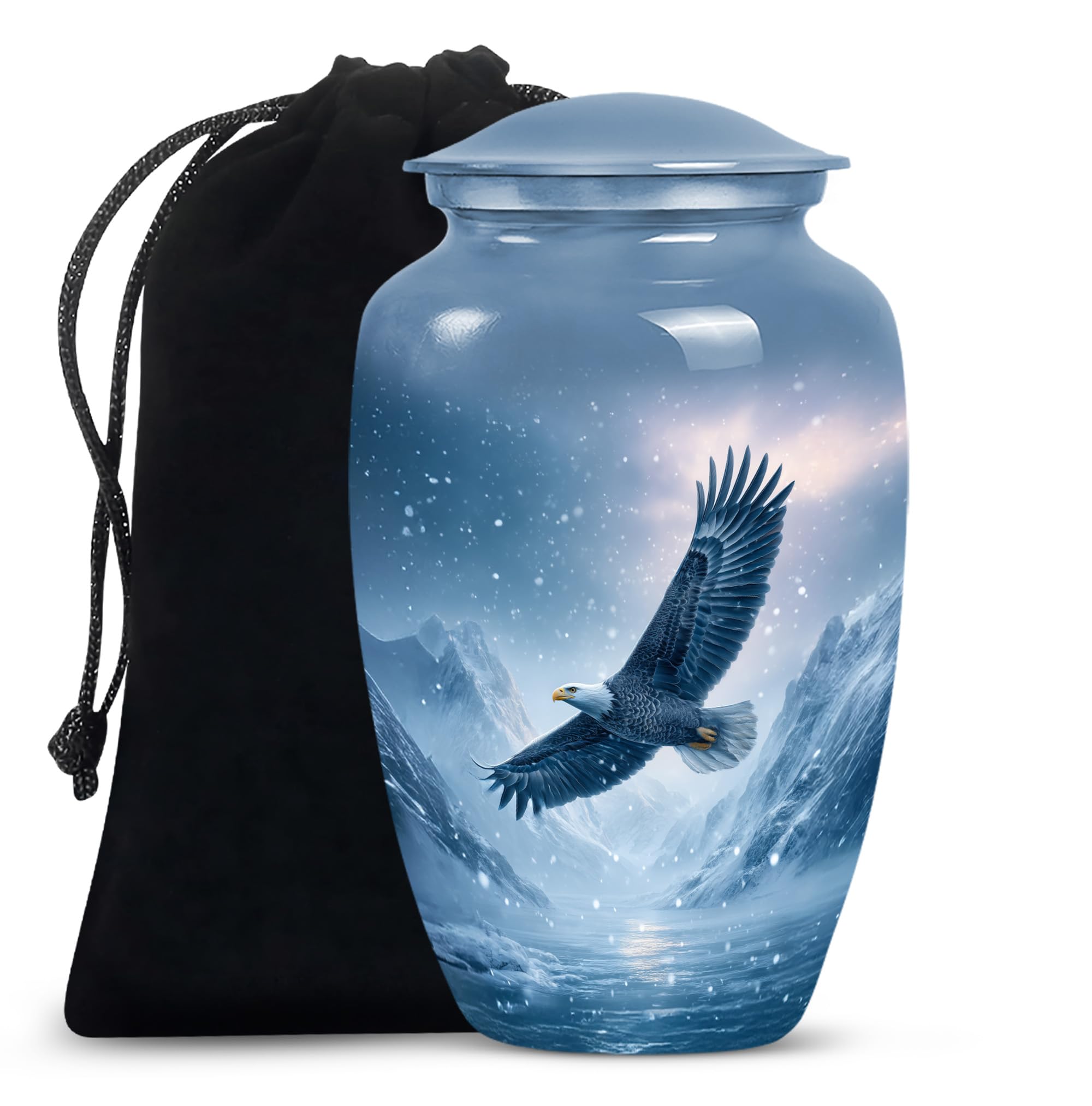 Eagle Urns for Human Ashes Adult Man, Cremation Urns for Human Ashes, Memorial Urn for Adult Male, Large Urn for Ash, (10 Inch, 200 Cubic Inches)