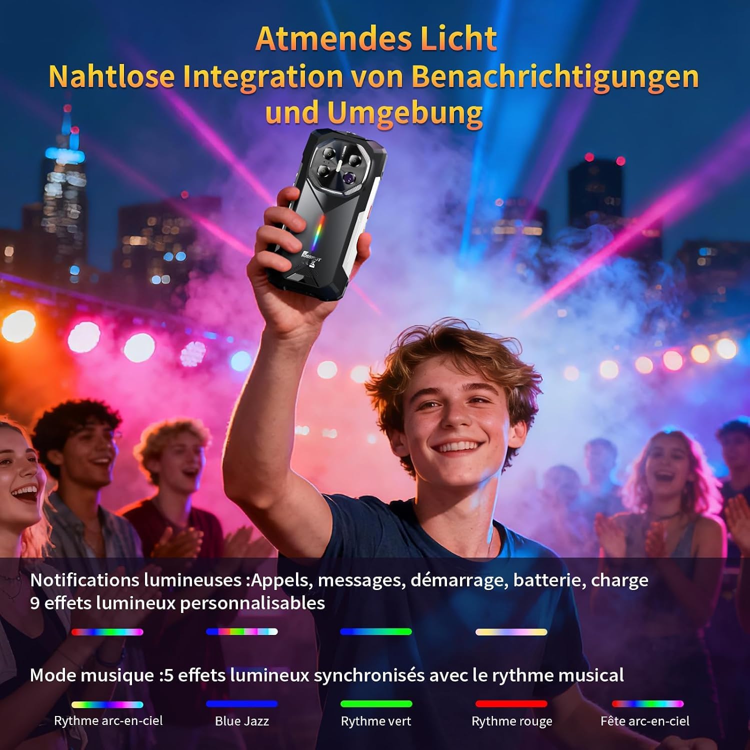 FOSSiBOT F113 5G 36 GB + 256 GB, 20000 mAh (33 W), telefono cellulare per esterni senza contratto, fotocamera da 64 MP, visione notturna da 64 MP, schermo 120 Hz 6,78", smartphone per esterni, Android