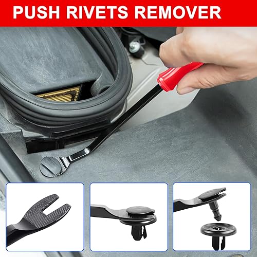 Miniatura 4 de Juego de 3 alicates de clip, kit de herramientas de extracción de sujetadores y paneles, alicates de pasador, herramienta de palanca, kit de