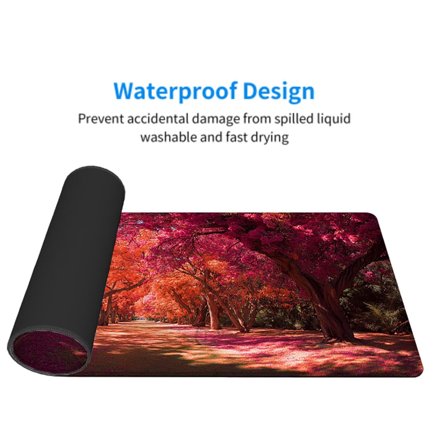 Różowa podkładka pod mysz pod mysz pod mysz do gier XXL 1200 x 600 x 3 mm podkładka pod mysz guma las duża podkładka pod rękę dla graczy akcesoria wodoodporne PC, do klawiatury laptopa w-8891