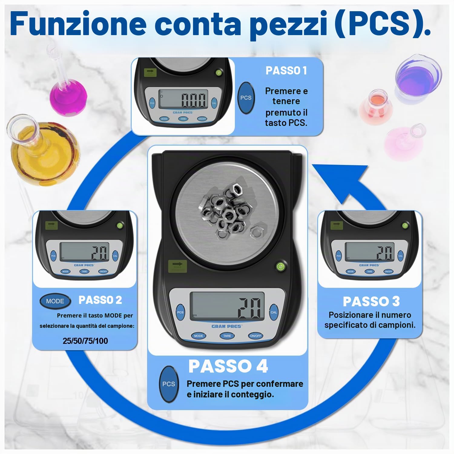 GRAM PRES Bilancia digitale da laboratorio 600 g x 0,01 g, precisione elettronica di precisione, bilancia analitica, bilancia scientifica, per gioielli, polveri, monete, ecc.