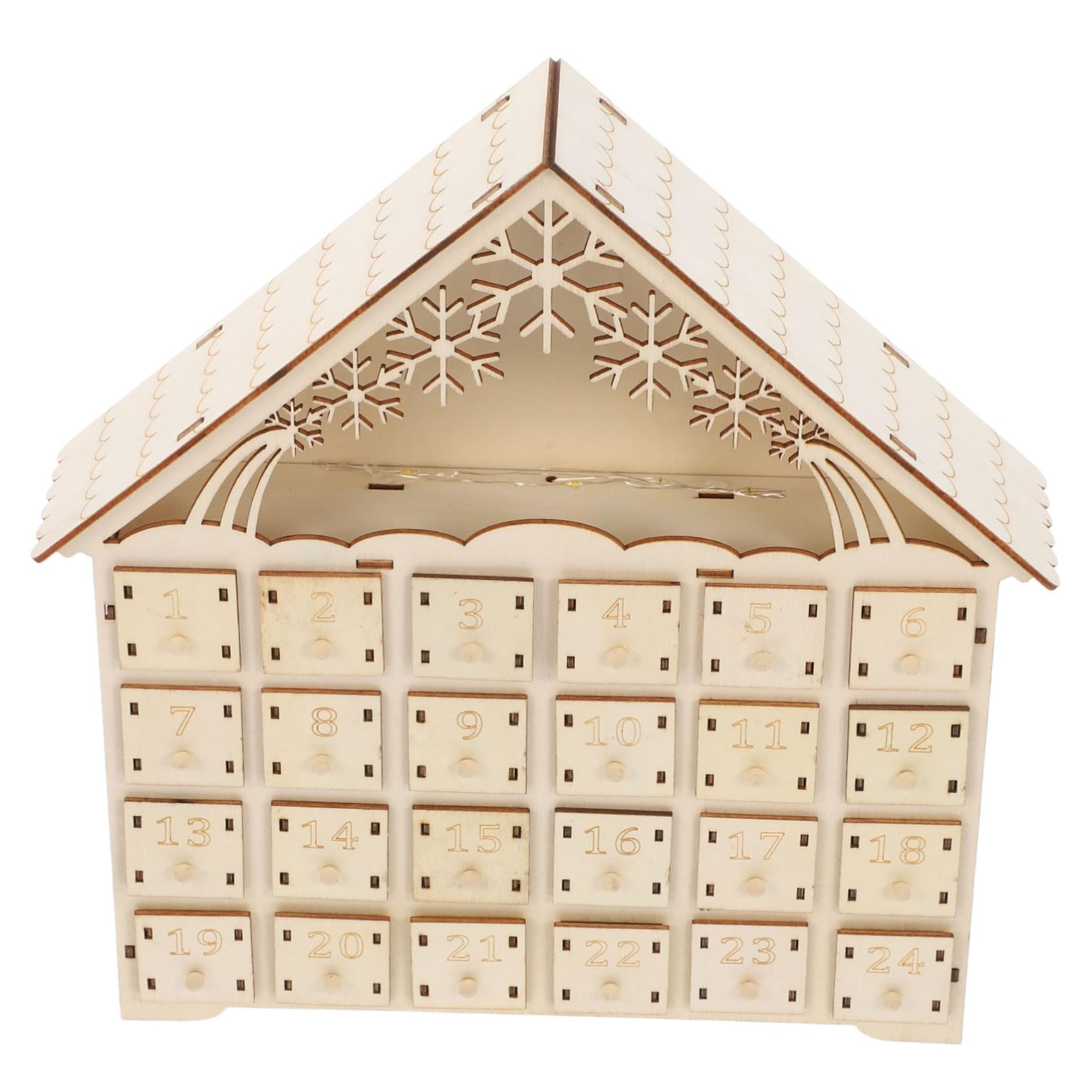 Calendrier de L'avent en Bois avec LED pour Illuminer Votre Salon et Cheminée à Noël