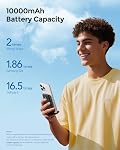 Mini Banque d'énergie avec câble, 22.5W 10000mAh Chargeur portable 22.5W Charge rapide avec LED Affichage, légèreté & Batterie de voyage de petite taille s'applique aux téléphones intelligents, en sécurité de vol (noir foncé)