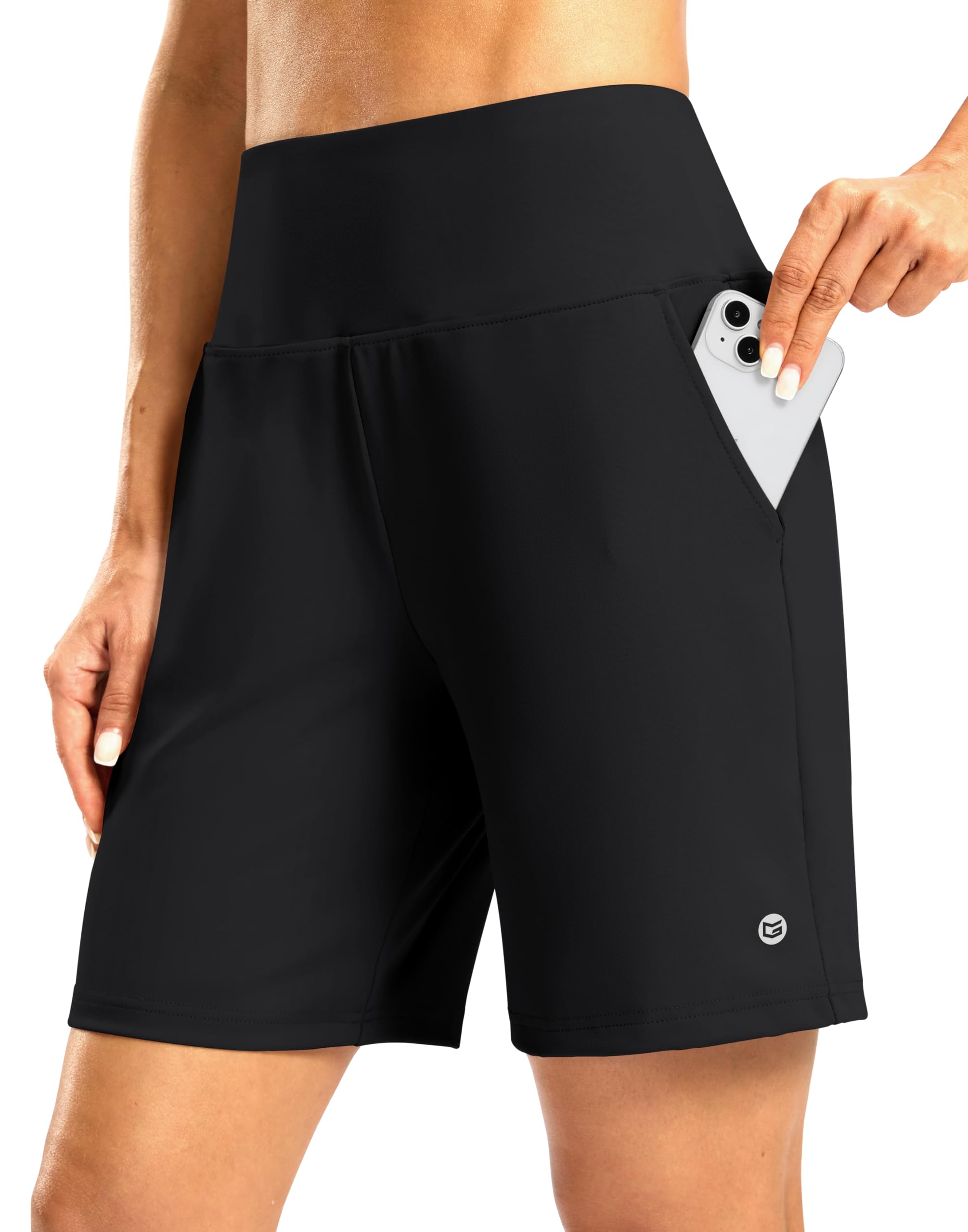 Women's Athletic Shorts with Zipper Pocket 7