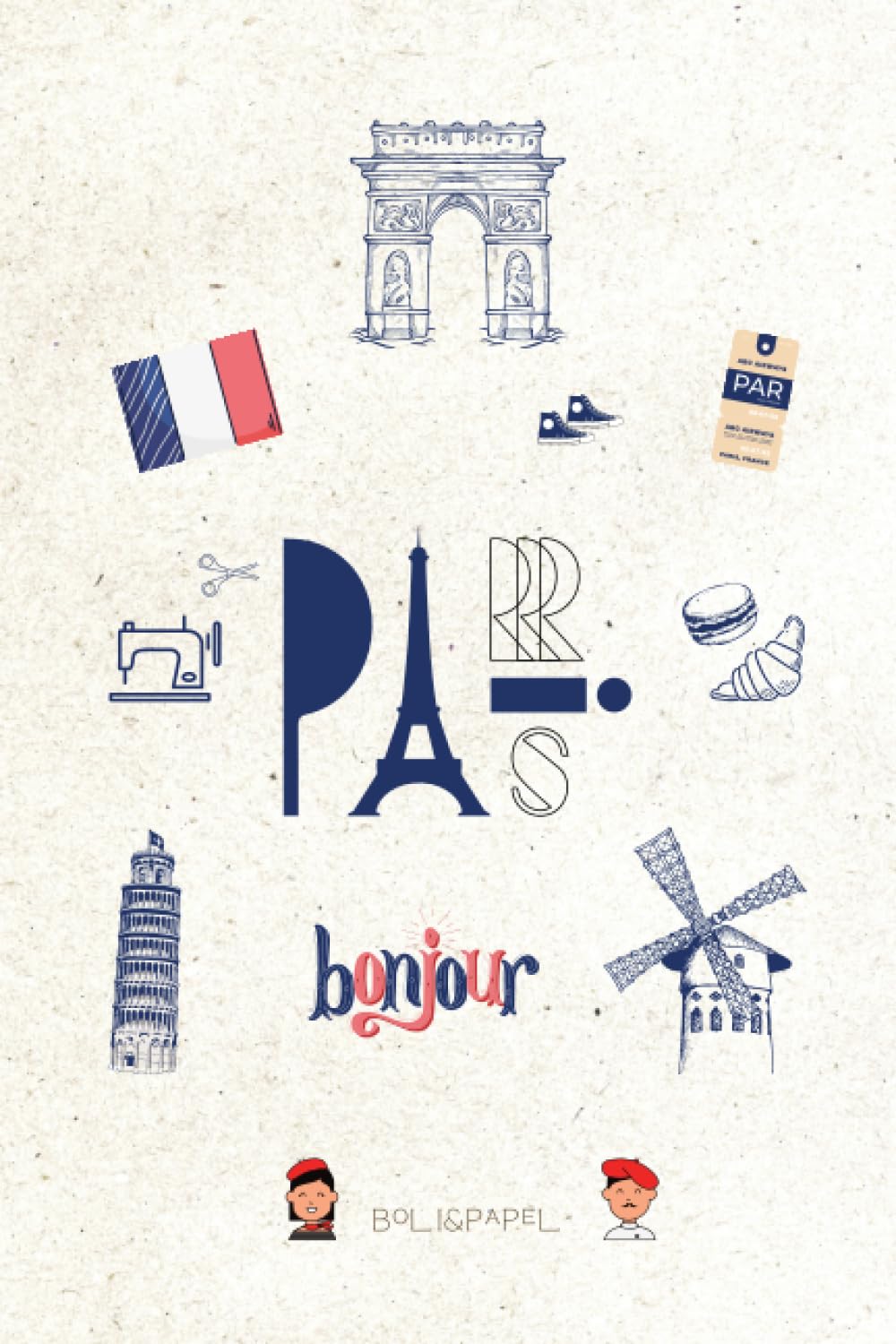 Cuaderno - Libreta Boli&Papel A5 de tapa blanda, 100 páginas punteadas. Ideal para tomar notas, diario, organizar tus actividades diarias, etc. | Tema: Paris