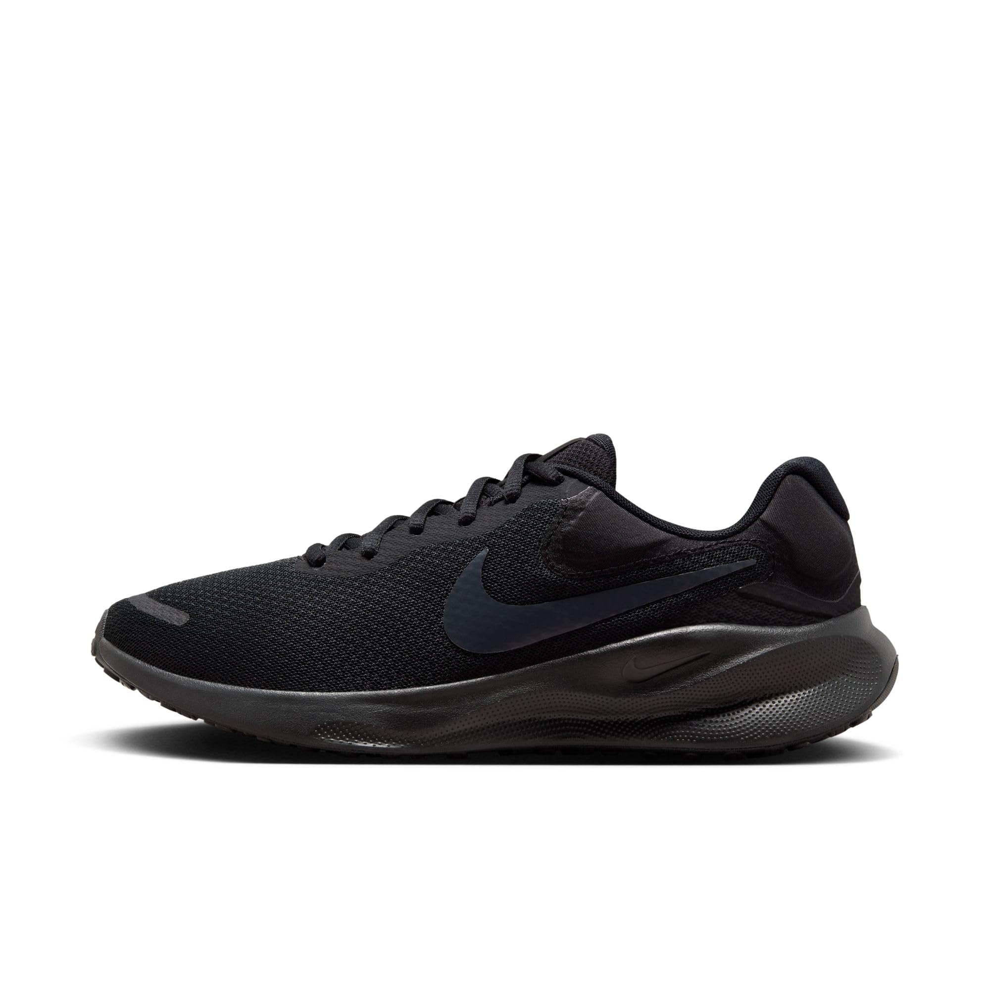 NIKE Men's Revolutin 7 Sneaker, Black White, 6 UK